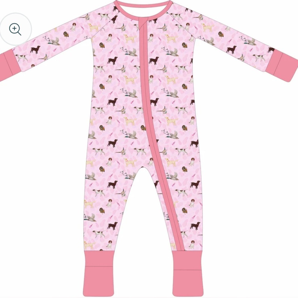 NWT, Saltwater Stitching, Hunting‎ Dreams - Pink Zip pajamas, 2T